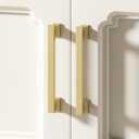 Rergy 20 Pack 5 Inch Gold Cabinet Handles Brushed Gold Cabinet Pulls and Knobs, Square Kitchen Hardware for Drawer Dresser Cupboard