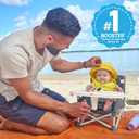 Bright Starts Pop N Sit Portable Booster Seat, 3-in-1 Floor Seat, Travel High Chair & Toddler Booster with Feeding Tray, Indoor/Outdoor, Grey, 6 Months3 Years