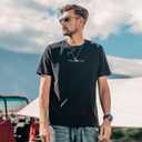 230G Heavyweight Smooth Short-Sleeved T-Shirt Men's New Summer Letter Embroidered Bottoming Shirt T-Shirt Black (XL)