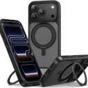 NIMASO for iPhone 17 Pro Case with Ring Stand 360Rotatable, Compatible with MagSafe, Shockproof Military Grade Protection, Translucent Matte Back, Magnetic Kickstand Phone Case for iPhone 17 Pro