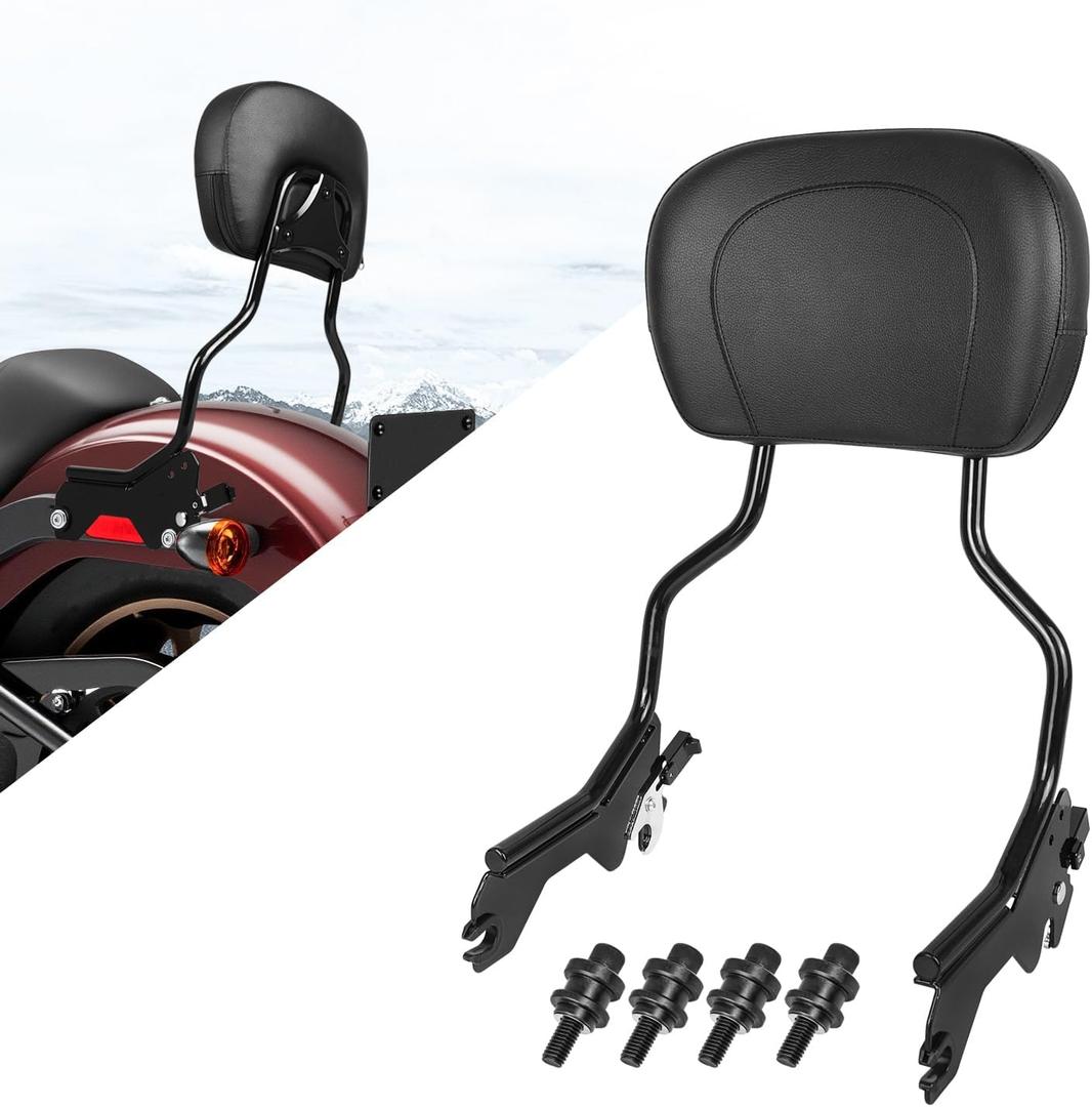 AUFER Upright Passenger Backrest Sissy Bar With Back Rest Pad Docking Hardware Kits Compatible With For Harley Softail Low Rider FXLR FXLRS FXLRST Sport Glide FLSB Backrest 2018-Later