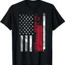 US American Flag Semi Truck Driver 18 Wheeler Trucker Gift Short Sleeve T-Shirt, 2XL