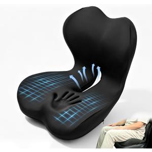 Memory Foam Car Seat Cushion, Ergonomic Coccyx Cushion for Tailbone & Back