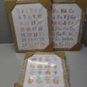 Kids Playroom Wall Art Decor Nursery ABC Alphabet Poster Play Room Canvas Wall Decor Toddler Childrens Educational Artwork Numbers Shapes Prints ABC Picture for Playroom 12x16 Inch Framed Set of 3