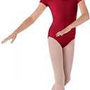 Bloch Dance Girls Dujour Microlux Short sleeve Leotard (14, Red)