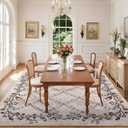 GarveeHome 9x12 Floral Washable Area Rug, Beige Vintage Boho Low Pile Non Slip, Stain Resistant Soft Indoor Rug for Large Living Room, Family Room, Dining Room