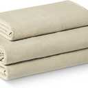 Amazon Basics Brushed Microfiber Sheet Set, Extra Soft with Natural Texture, 3-Piece, Twin XL, Beige