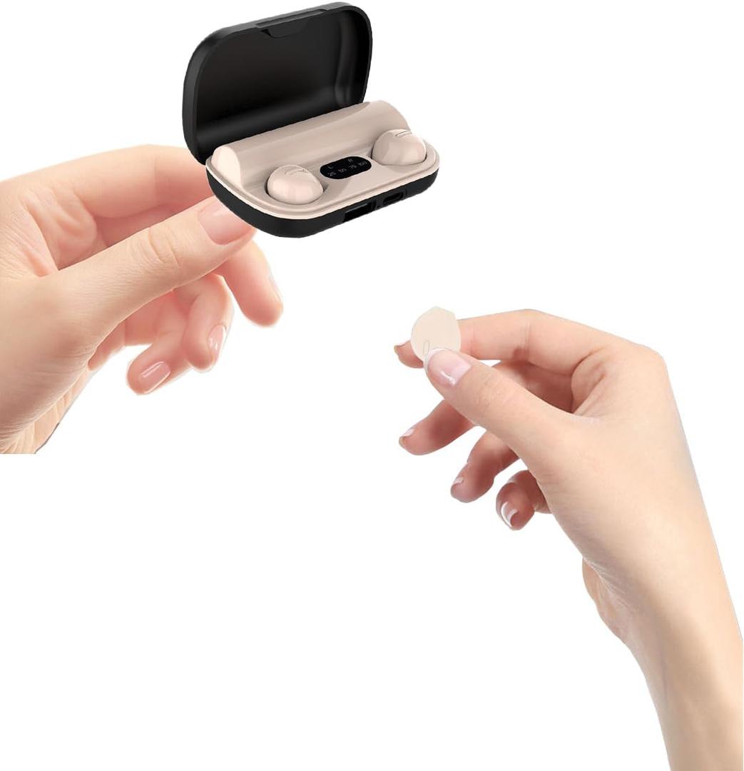 SZHTFX Invisible Earbuds Small Bluetooth Earbuds Mini Wireless Discreet Earbud for Music, Home, Work (Nude)