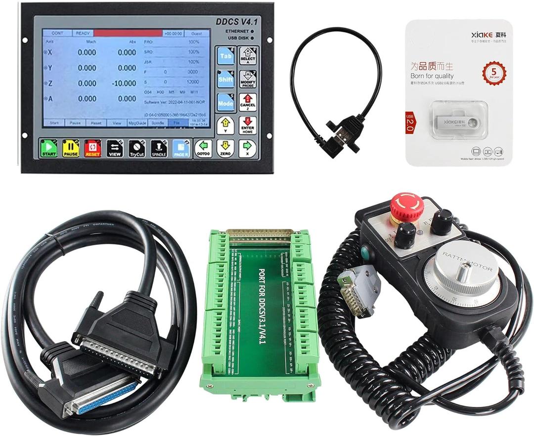 CNCTOPBAOS 4 Axis 500KHz CNC Offline Controller DDCSV4.1,Stand Alone System Motion Controller PLC,Slave Stepper Servo Motor Control+MPG Handwheel for CNC Router,Lathe,Engraving Milling Machine