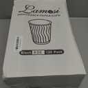 Lamosi 8 oz Disposable Coffee Cups - 120 Pack, Insulated Corrugated Paper Cups, Kraft Ripple Wall Cups for Hot Beverage or Cold Drinks (Black)