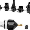 SUP Pump Adaptor Inflatable Boat Air Pump Air Valve Adapter Kit Paddleboard Air Nozzle Multifunctional Conversion Head Air Adapter with 4 Air Valve Nozzles (Black)