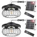 ropelux Solar Shed Light Outdoor Indoor, Bright 2000LM 5 Modes Lamp with 3 Color Temps Dual Motion Sensor Remote, Hanging Pendant Lights for Gazebo Barn Garage Shop, 2 Pack