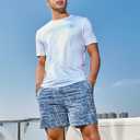 NORTHYARD Mens Swim Trunks 5" Beach Swim Shorts Quick Dry Bathing Suit with Mesh Liner Packable (Blue, S)