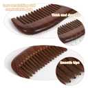 2 Pcs Sandalwood Comb Set Wide and Fine Tooth Comb Wooden Detangling Anti-static Natural Wood Combs Green Handmade Sandalwood Combs for Women Men Straight Curly Dry Wet Hair