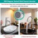 3/4 Inch GHT thread Garden Hose Adapter with Aerator, 360 Degree Swivel Faucet to Garden Hose Adapter,Sink Garden Hose Attachment Connection for Bathroom Kitchen