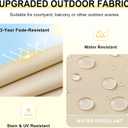 Downluxe Outdoor Chair Cushions Set of 2 for Patio Furniture, Water-Resistant Patio Chair Cushions with Ties, High Density Foam Outdoor Seat Cushion, 17" X 16" X 2", Beige