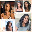Brinbea 13x8'' HD Lace Front Knotless Short Braided Wigs for Women Bob Box Braid Wig with Baby Hair Premium Synthetic Braided Lace Front Wigs Black 14 Inch