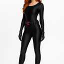 Women's Long Sleeve Unitard Dance Costume Spandex Full Body Suits One Piece Jumpsuits (Medium, Black)