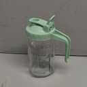 Breast Milk Pitcher Jug - 32 oz Glass Mason Jar Airtight Pitcher with Pour Spout Handle for Breastmilk, Iced Tea, Ice Drinks Storage Container Green