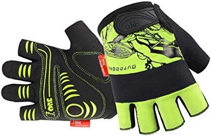 FOUR-AM Cycling Gloves Bike Gloves 4MM Safety Bumper on Knuckle.Half Finger Mountain Biking Glove MTB DH Road Bicycle Gloves 3MM SBR + 2MM Foam Pad for Men Women