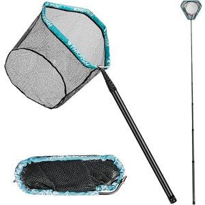 THKFISH Carbon Fiber Fishing Net - Long Handle, Portable Telescopic Landing Net - 27 to 157.5 Inch - Aluminum Mesh Frame Rubber Coated