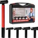 Door Hinge Adjustment Tool Kit,4 in 1 Rotary Hinge Gap Adjusting Wrench 0.55 in/0.71 in/0.82 in/0.98 in Multi-Size Diameter for Residential Commercial Heavy Door Hinge Adjuster Alignment Bender Tool (Red)