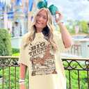 Magical Shirt for Women Magic Kingdom Shirts Oversized Graphic Short Sleeve T-Shirt Casual Holiday Vacation Tee Tops (Yellow, XL)
