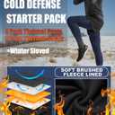 Mens Thermal Underwear Pants Long Johns Fleece Lined Warm Base Legging Layer Bottoms Cold Weather Clothing Gear (Large, Black*black*black*black)