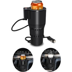 12V/24V Smart Temperature Control Travel Coffee Mug for Car/Truck,Electric Heated and Cooled Travel Cup, Stainless Steel Tumbler Smart Heating Cup,Keep Milk Warm Easily Washing Safe(Black)