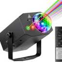 Dj Party Disco Ball Lights with Pattern and Sound Activated,10 ft USB Cable, Laucnpty LED Stage Strobe Light that Sync with Music, Christmas Rave/Home Karaoke/Dance/Club Bar Lights for Parties (Black)