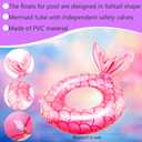 9 Pcs Mermaid Pool Float Inflatable Swimming Ring for Summer Outdoor Beach Pool Swimming Party Supplies, 3 Colors