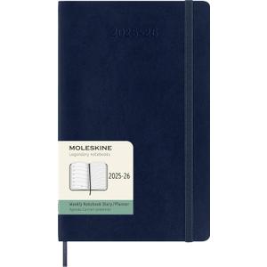 Moleskine Classic 18 Month 2025-2026 Weekly Planner, Soft Cover, Large (5" x 8.25"), Sapphire Blue, 208 pages