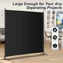 Single Large Panel Room Divider, 6 Ft Tall Privacy Screen Room Divider,Freestanding Room Partition Wall Divider,Lightweight Room Divider Screen for Home Office,69''W x 70''H, Black