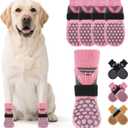 KOOLTAIL Dog Socks Shoes for Hot Pavement, Breathable & Warm Winter Dog Booties to Prevent Licking Paws for Dogs,Non Slip Grippy Pet Boots & Paw Protectors for Hardwood Floor (X-Small(4 Pack), Pink)