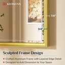 Keonjinn 42 x 36 Inch Gold Bathroom Mirror, Tempered Glass Vanity Mirror
Brushed Finish, Brass Vanity Mirror, Anti-Rust Aluminum Frame, Rounded Rectangle, French Cleat Mount, Ideal for Home Décor
