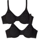 Fruit of the Loom Women's Unlined Underwire Bra-Cotton & Spandex Blend for Natural Shape and Flexibility, Black HUE/Sand/White 86CK, 36B