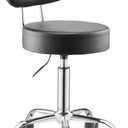 VEVOR Shop Stool with Backrest, Pneumatic Height Adjustable Garage Seat, 300 lbs Load, Roller Creeper Seat, 360 Swivel Padded Workshop Stool, Black