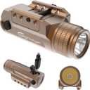 Rechargeable Pistol Light, 700 Lumen Compact Rail Mounted Tactical Gun Flashlight fit for Picatinny MIL-STD-1913 (1pc Gold, Gold)