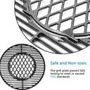 Hongso 8835 21.5 Inch Non-Stick Polished Porcelain Coated Grill Grates for Weber Original Kettle Premium 22 Inch Charcoal Grill, 22" Weber Performer Premium, Deluxe Charcoal Grill, 22'' Smokers