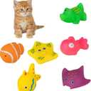 6 Pcs Pool Cat Interactive Toy, Floating Water, Pet Kitten Swimming Bathing Fish, Sensory, for Cats for Endless, Randow Style