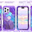 Hocase for iPhone 16 Pro Case 6.3", Heavy Duty Shockproof Protection Soft Silicone Rubber+Hard Plastic Bumpers Hybrid Protective Case for iPhone 16 Pro 2024 - When Purple Meets Blue