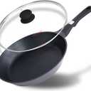 Frying Pan Nonstick Skillet Cookware: Skillet 12-inch Nonstick with Lid Stainless - Non Stick Cooking Frying Pan Induction Compatible - Handle Cool PFOA-Free for Home Camping Kitchen Party Outdoor