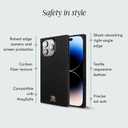 Cocomii - Rectangle Case Compatible with iPhone 16 Pro - Compatible with MagSafe, Carbon Fiber Texture, Aramid Pattern, Glossy, Magnetic Phone Case for iPhone 16 Pro 6.3 inch, Black