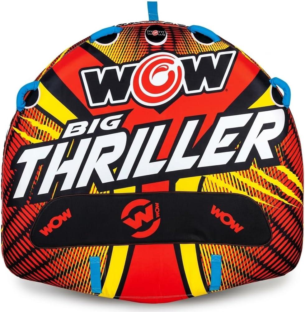 Wow Sports Thriller Towable Deck Tube for Boating Adults, Tubing Boat Inflatable for Water Sports 2 person