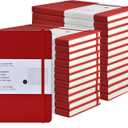 Coopay 24 Pack A5 Journal Notebooks Bulk, 160 Pages, 100GSM Thick Paper, 8.3 x 5.5 inch Hardcover Lined Leather Journals for Writing Office School Business,Bulk Notebook for Work Men Women (Red