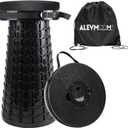 ALEVMOOM 2026 Upgraded XXL Collapsible Stool with Cushion & Bag, Higher 23.2" Heavy Duty Telescoping Stool Max Load 1000 lbs, Portable Retractable Folding Seat Chair for Camping Travel