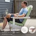Adirondack Chair Cushions Set of 2 - Removable Covers, Water-Repellent & Fade-Resistant Faux Linen, Securing Straps, Non-Slip Bottom, Fit for Most Outdoor Adirondack & Rocking Chairs - Sage Green