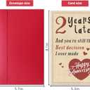 2 x Happy 2 Year Anniversary Card for Girlfriend Boyfriend, Second Wedding Anniversary Card for Wife Husband, Romantic Two Year Love Cards Gift for Him Her, Sweet Marriage Milestone Gift