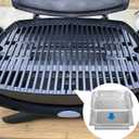 2 x Uniflasy 80346 Catch Pan for Weber Q100 Q1000 Q120 Q140 Q1200 Series Drip Tray for Weber Baby Q Gas Grill with 6415 15pack Aluminum Liner Replacement for Weber 41887