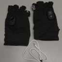 Electric Heated Fingerless Gloves for Men & Women - Touchscreen Gloves for Working in Cold Winter Weather Rechargeable, Black